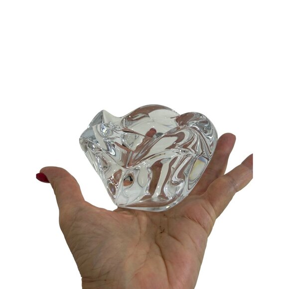 Royal Copenhagen Votive Candle Holder Vtg Clear Glass Denmark Lotus Collectible - Picture 8 of 11